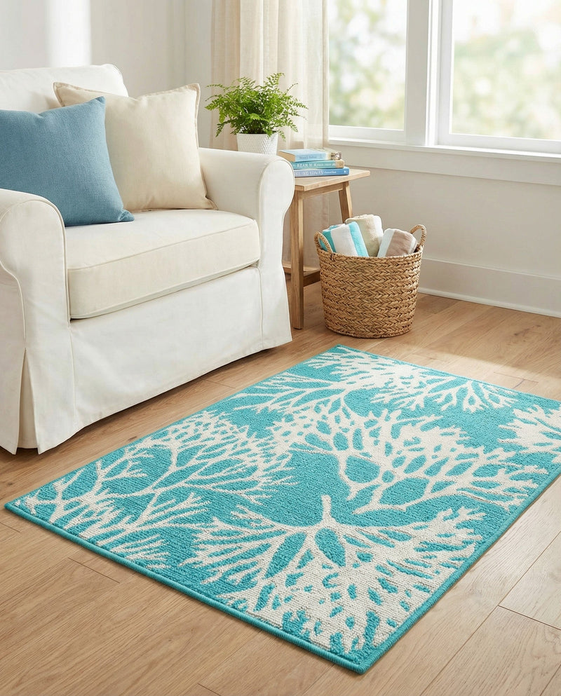 Seaside Haven Rugs Collection Area Rug -  Seaside Rectangle Teal  lifestyle 3