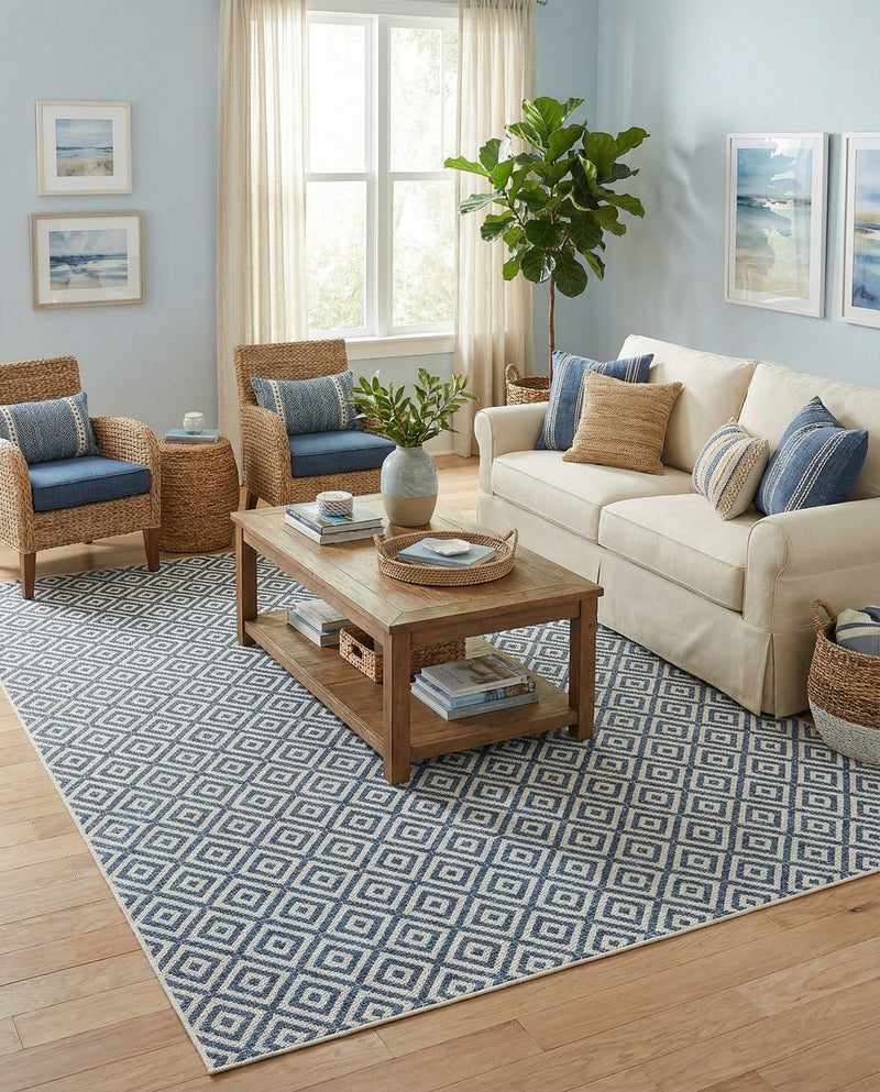 Urban Oasis Rugs Collection Area Rug -  Rooftop (Blue) Rectangle Blue  lifestyle 21