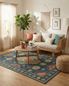 Coastal Terrace Collection Area Rug -  Dunes Rectangle Navy Blue  lifestyle 14