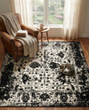 Cascade Range Collection Area Rug -  Shasta (Black and White) Square Black and White  lifestyle 68