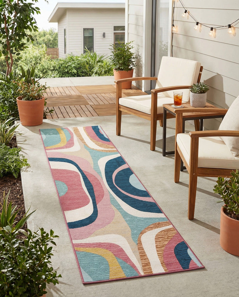 Urban Terrace Collection Area Rug - Venice Runner Multi  lifestyle 44