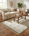 Sonoran Collection Area Rug - BellRock Rectangle Aquamarine and White  lifestyle 25