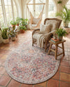 Vintage Memories Collection Area Rug -  Flashback Oval Ivory and Pink  lifestyle 50