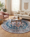 Laguna Sands Collection Area Rug -  Zuma Round Navy Blue  lifestyle 41
