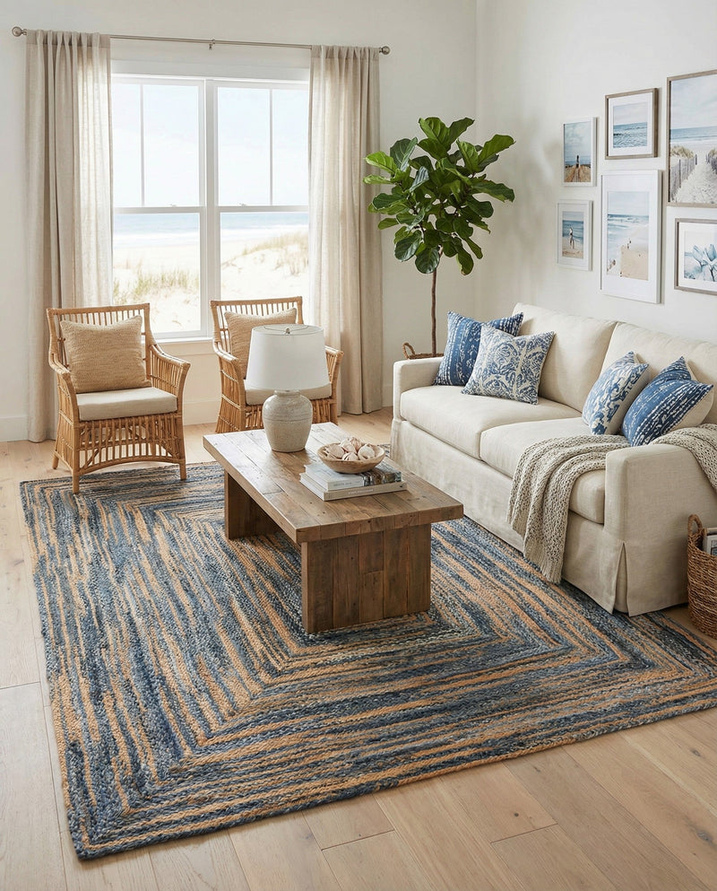 Woven Udaipur Collection Area Rug - Sahara Rectangle Blue and Natural  lifestyle 5