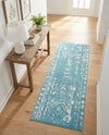 Brighton Stripes Collection Area Rug - Sussex (Light Blue) Runner Light Blue  lifestyle 63