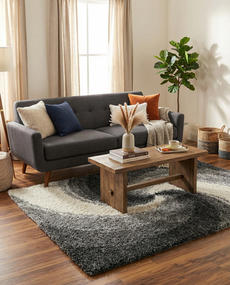 Cozy Haven Shag Collection Area Rug -  Oasis Rectangle Smoke Gray  lifestyle 16