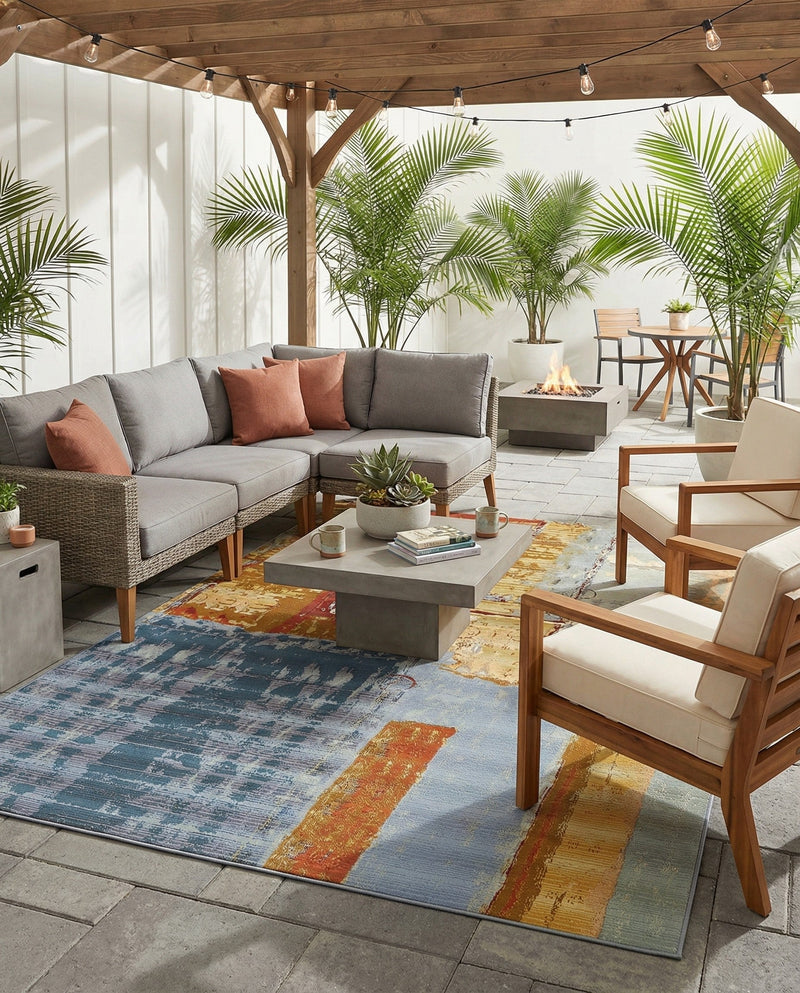 Urban Terrace Collection Area Rug -  Arbour Rectangle Multi  lifestyle 5
