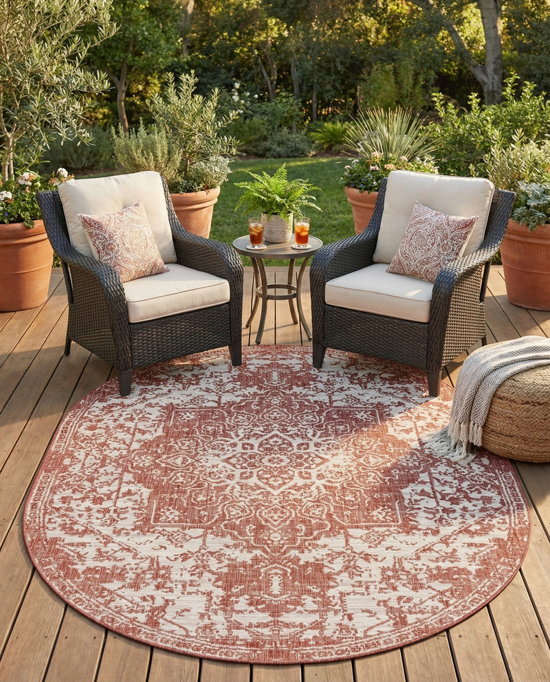 Urban Oasis Rugs Collection Area Rug -  Penthouse (Rust Red) Oval Rust Red  lifestyle 58
