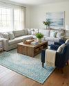 Dover Terrace Collection Area Rug - Marina (Aqua) Rectangle Aqua  lifestyle 4
