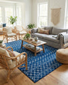 Mediterranean Lattice Collection Area Rug - Santorini (Navy Blue) Rectangle Navy Blue  lifestyle 3