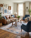 Bazaar Chic Collection Area Rug -  Rabat Rectangle Navy Blue  lifestyle 20