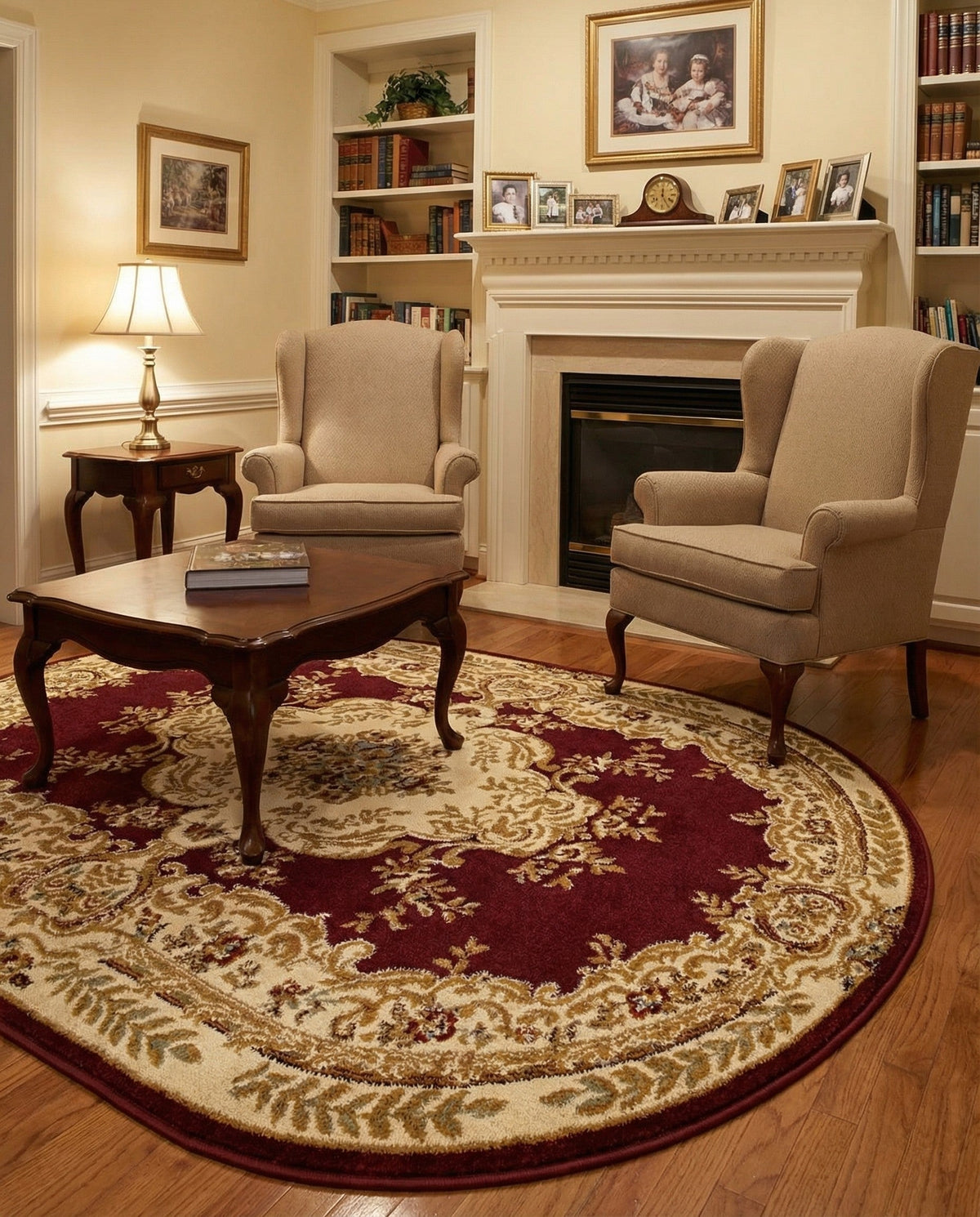 Versailles Elegance Collection Area Rug -  Vincennes Oval Red  lifestyle 118