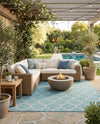 Savannah Pergola Collection Area Rug - Arbor (Aquamarine) Square Aquamarine  lifestyle 51