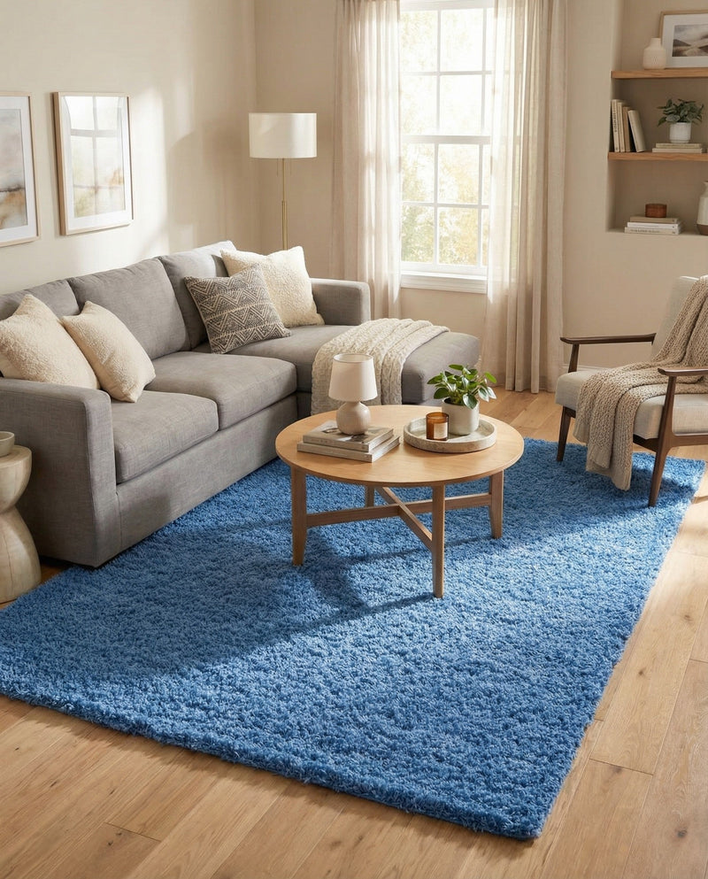 Plush Oasis Collection Area Rug - Serenity (Periwinkle Blue) Rectangle Periwinkle Blue  lifestyle 15