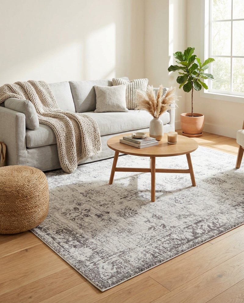 Riviera Elegance Collection Area Rug - Antibes (Gray) Rectangle Gray  lifestyle 9