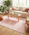 Thar Cotton Collection Area Rug - Jaisalmer (Rose) Rectangle Rose  lifestyle 5