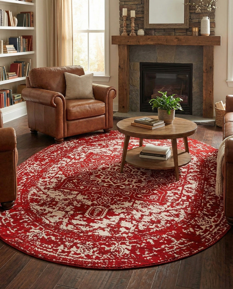Georgetown Rugs Collection Area Rug - Dupont (Red) Oval Red  lifestyle 53