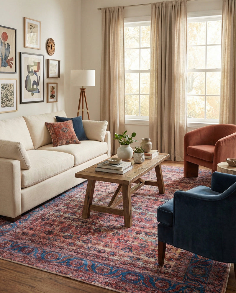 Zahara Oasis Collection Area Rug -  Meknes Rectangle Antique Pink  lifestyle 5