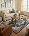 Eden Oasis Collection Area Rug -  Tranquility (Navy Blue) Rectangle Navy Blue  lifestyle 23