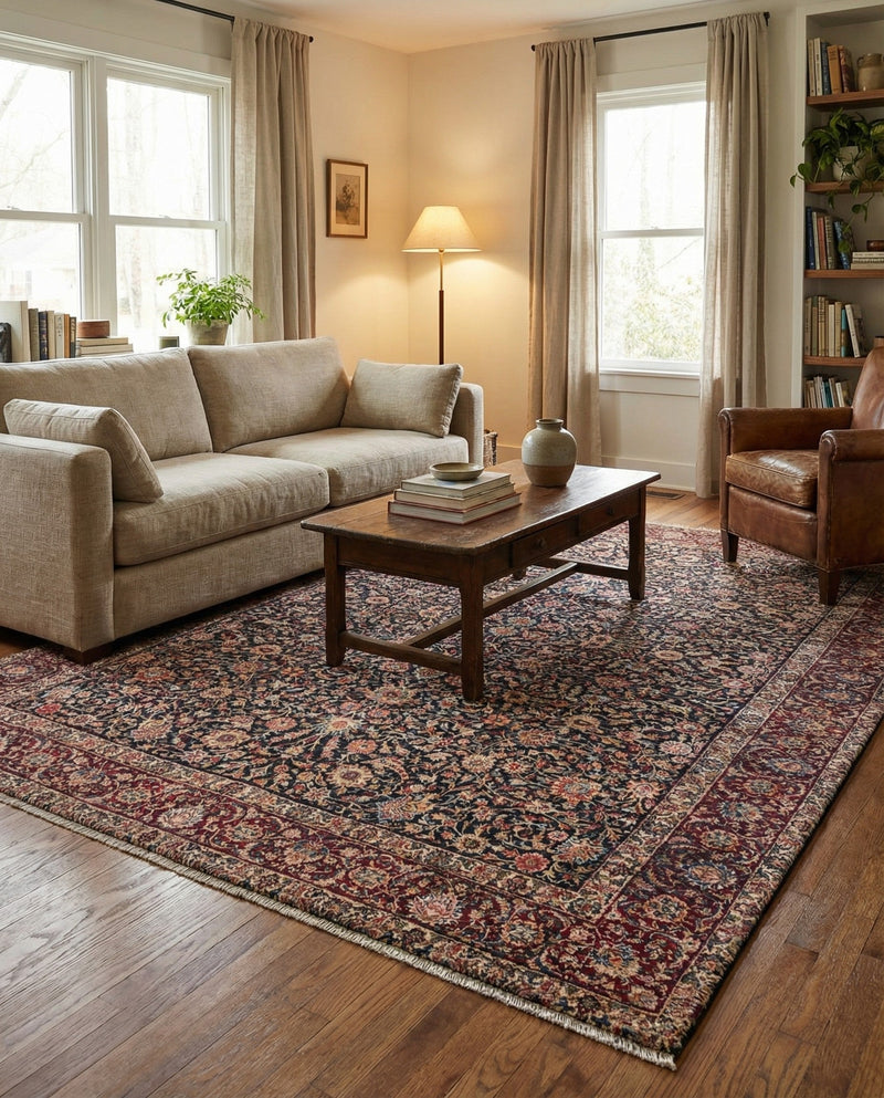 Bazaar Chic Collection Area Rug -  Tangier Rectangle Navy Blue  lifestyle 16