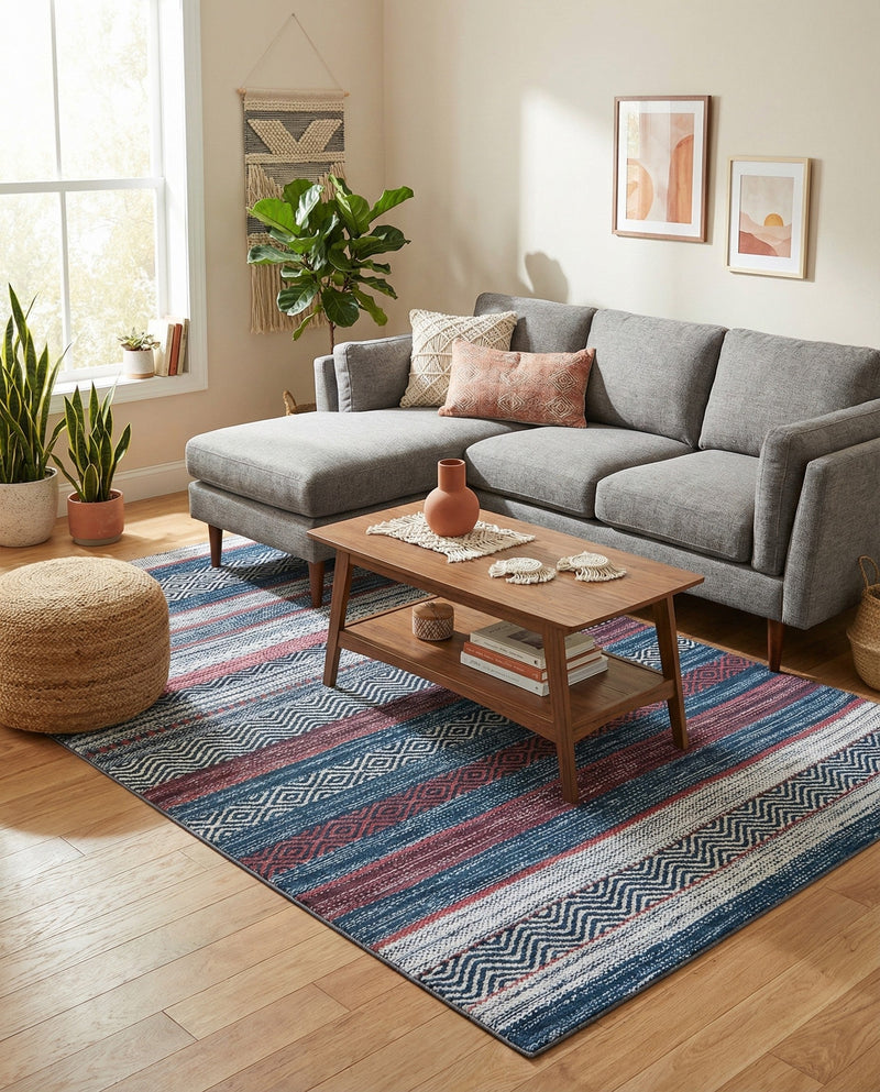 Laguna Sands Collection Area Rug -  Malibu Rectangle Navy Blue  lifestyle 16