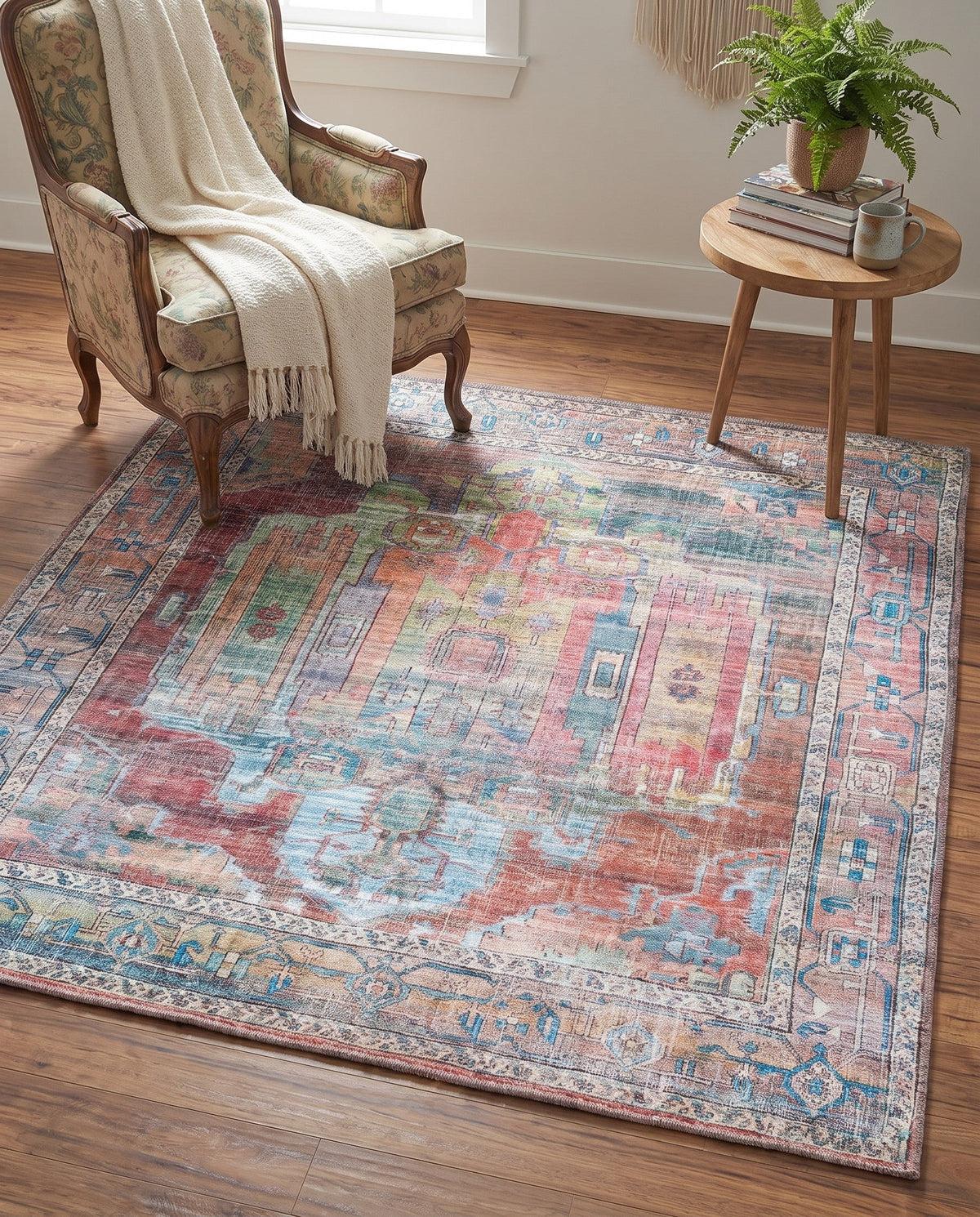Zahara Oasis Collection Area Rug - Sahara Square Multi  lifestyle 143
