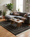 Samarkand Elegance Collection Area Rug -  Margilan (Dark Green) Rectangle Dark Green  lifestyle 17