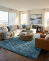 Eternal Plush Oasis Collection Area Rug -  Tranquility (Aegean Blue) Rectangle Aegean Blue  lifestyle 8