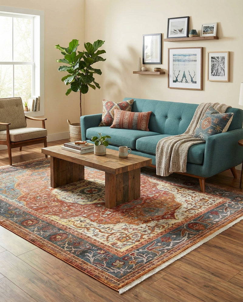 Caribbean Breeze Collection Area Rug -  Vieques Rectangle Rust Red  lifestyle 27