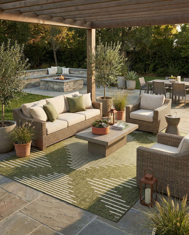Urban Terrace Collection Area Rug -  Chelsea (Green) Rectangle Green  lifestyle 16