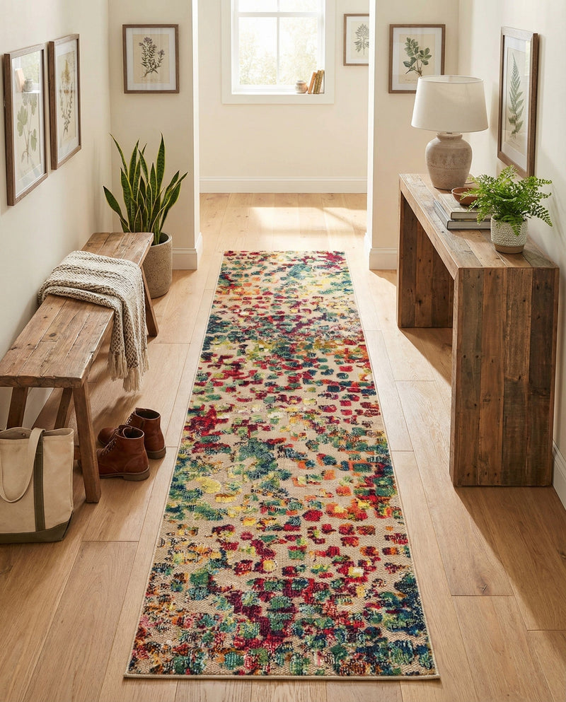 Outdoor Marrakesh Collection Area Rug -  Oujda Runner Multi  lifestyle 60