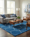 Trellis Mosaic Collection Area Rug - Arborville (Navy Blue) Square Navy Blue  lifestyle 31