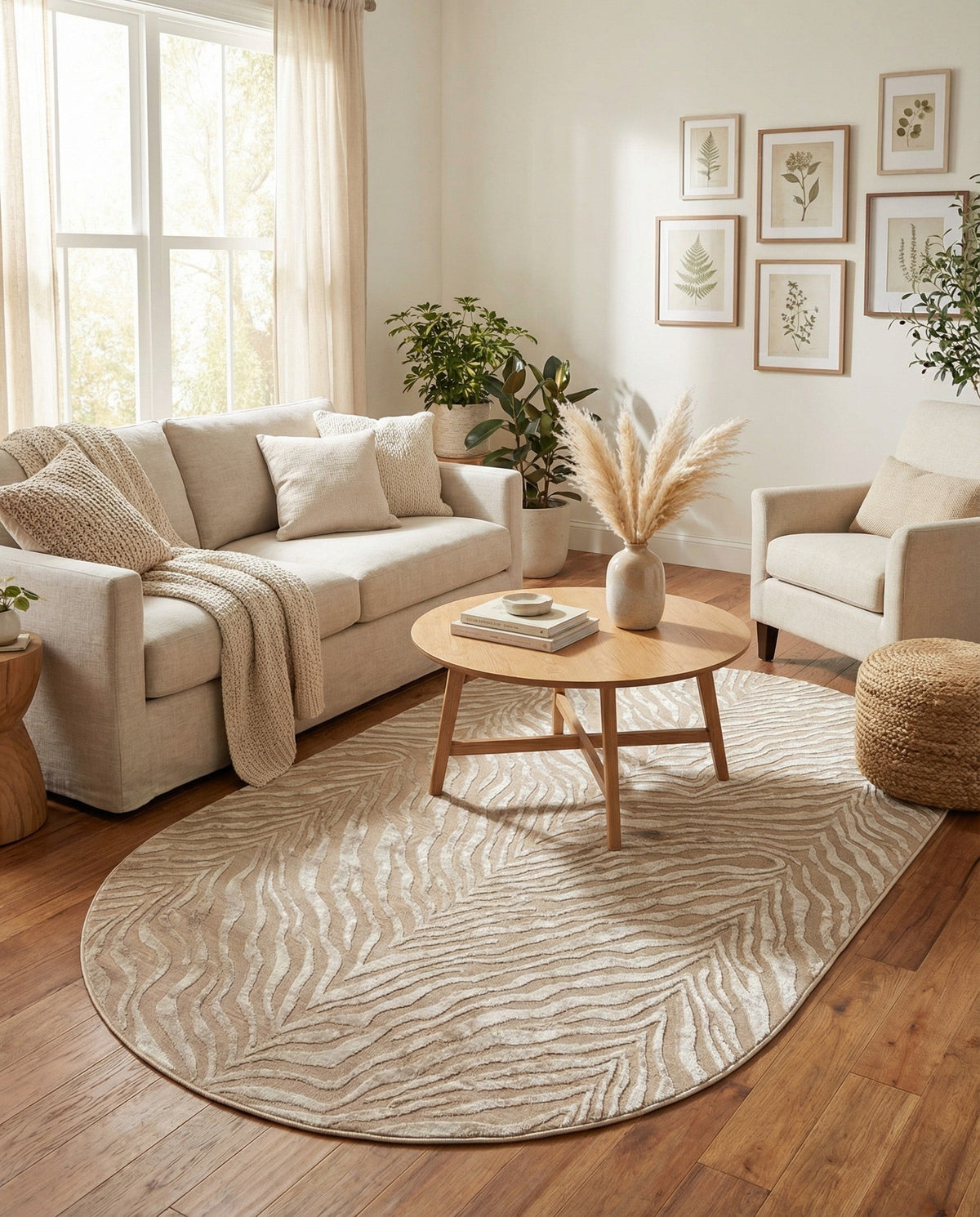 Bloomsbury Elegance Collection Area Rug -  Chelsea Oval Ivory Beige  lifestyle 73