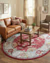 Arcadia Rugs Collection Area Rug - Eden (Red) Oval Red  lifestyle 59