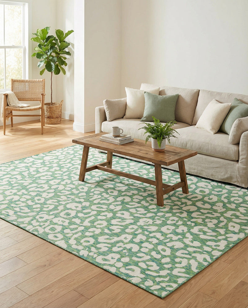 Savannah Escape Collection Area Rug -  Amazon (Green Blue) Rectangle Green Blue  lifestyle 35