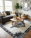 Heritage Elegance Collection Area Rug -  Winterthur (Black and White) Rectangle Black and White  lifestyle 4