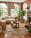 Seaside Blooms Collection Area Rug -  Avalon Round Multi  lifestyle 48