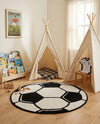Whimsy Wonders Wool Collection Area Rug -  Volcano Round Black and White  lifestyle 11