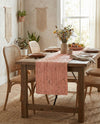 Woven Seaside Jute Collection Area Rug - Savannah (Light Pink) Table Runner Light Pink  lifestyle 50