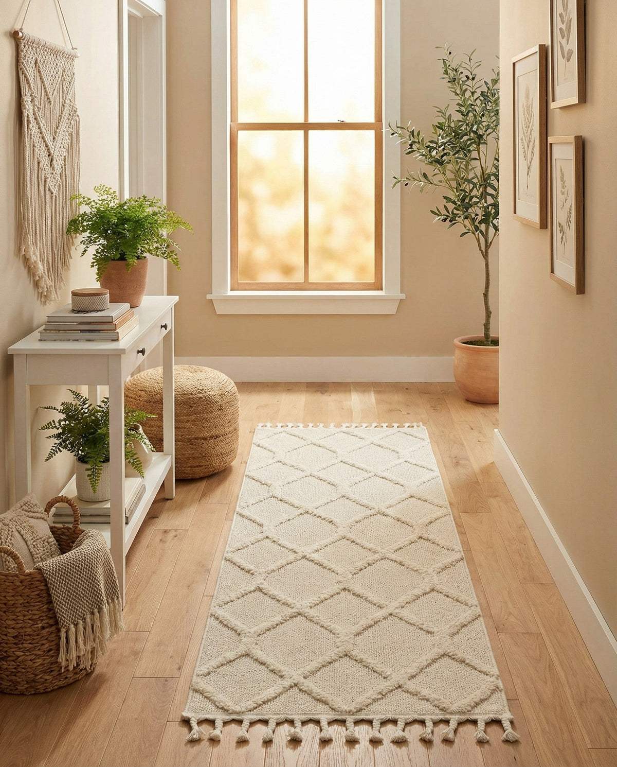 Sahara Chic Collection Area Rug -  Tuareg Runner Ivory  lifestyle 142