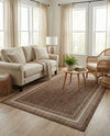 Terrace Fringe Collection Area Rug - Veranda (Brown) Rectangle Brown  lifestyle 18