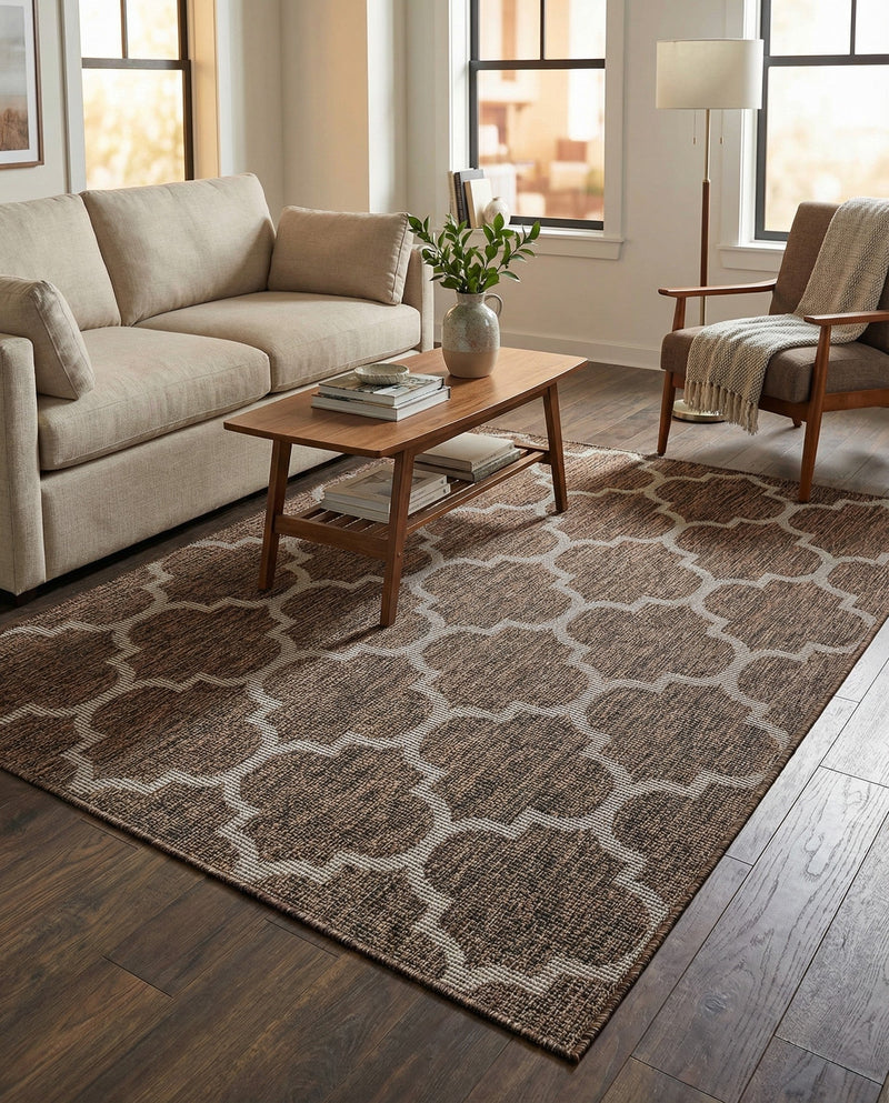 Savannah Pergola Collection Area Rug - Arbor (Brown) Rectangle Brown  lifestyle 18