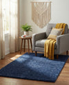 Solid Shag Seaside Collection Area Rug - Azure Cove (Navy Blue) Rectangle Navy Blue  lifestyle 16