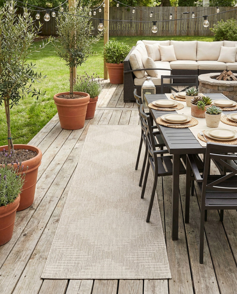 Urban Terrace Collection Area Rug -  Chelsea (Gray) Runner Gray  lifestyle 80