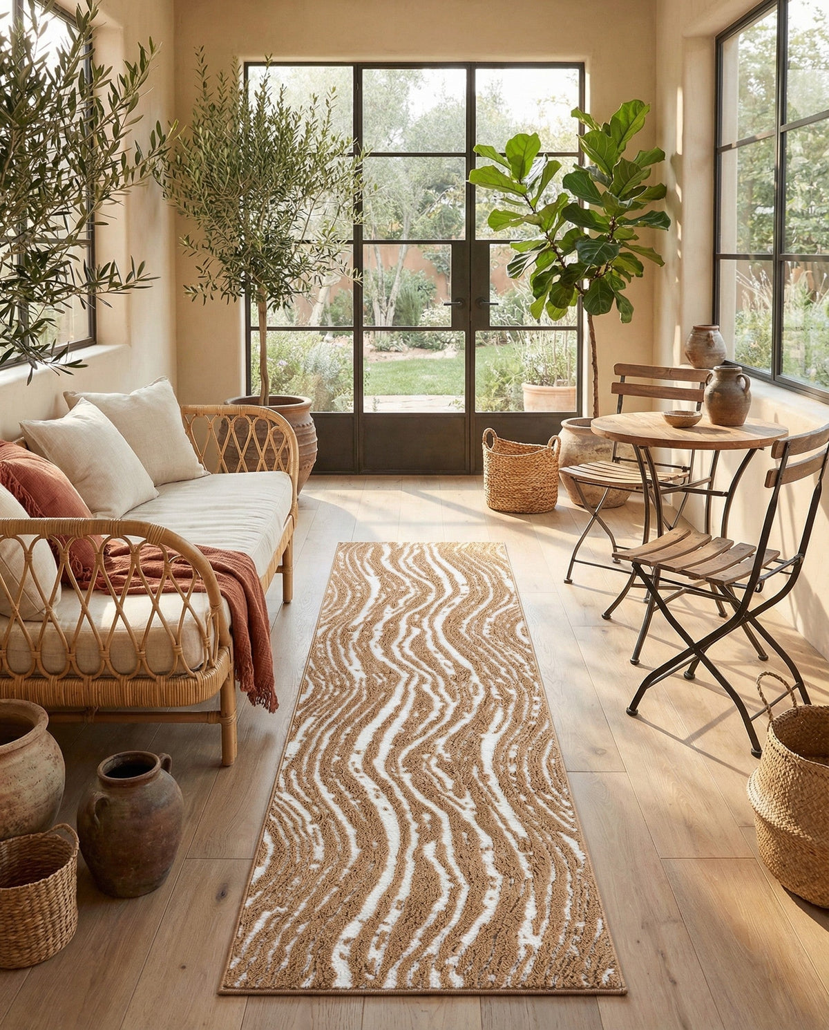 Sienna Collection Area Rug -  Garda Runner Caramel and Ivory  lifestyle 136