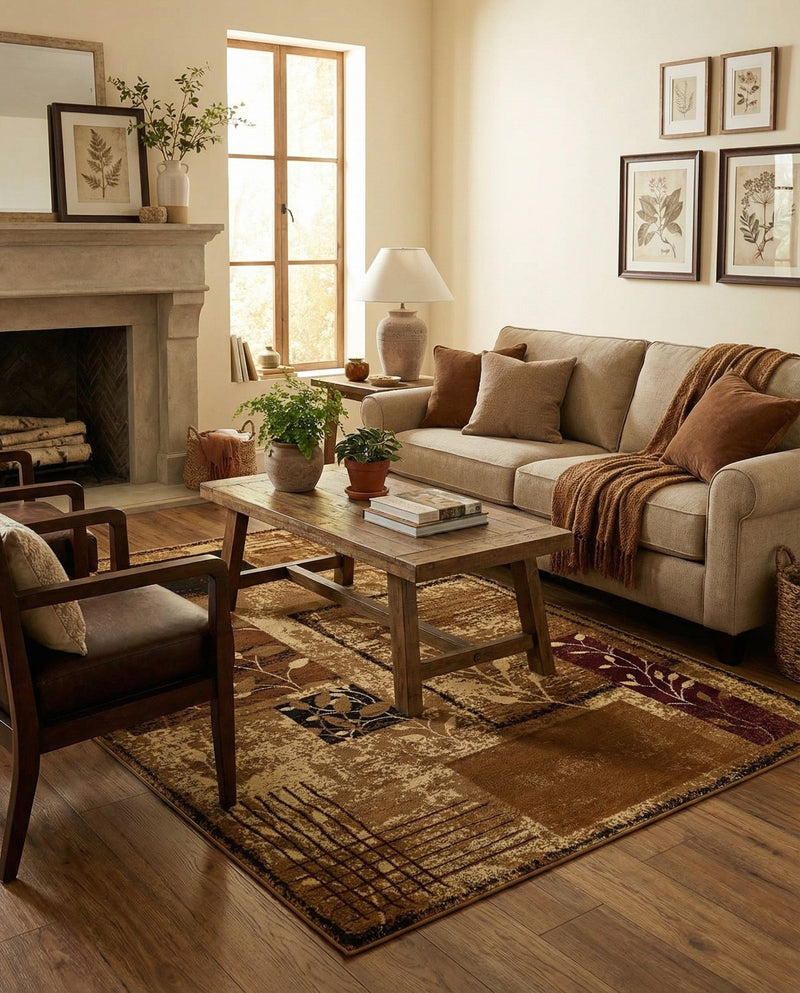 Bistro Lounge Collection Area Rug -  Affogato Rectangle Beige  lifestyle 46
