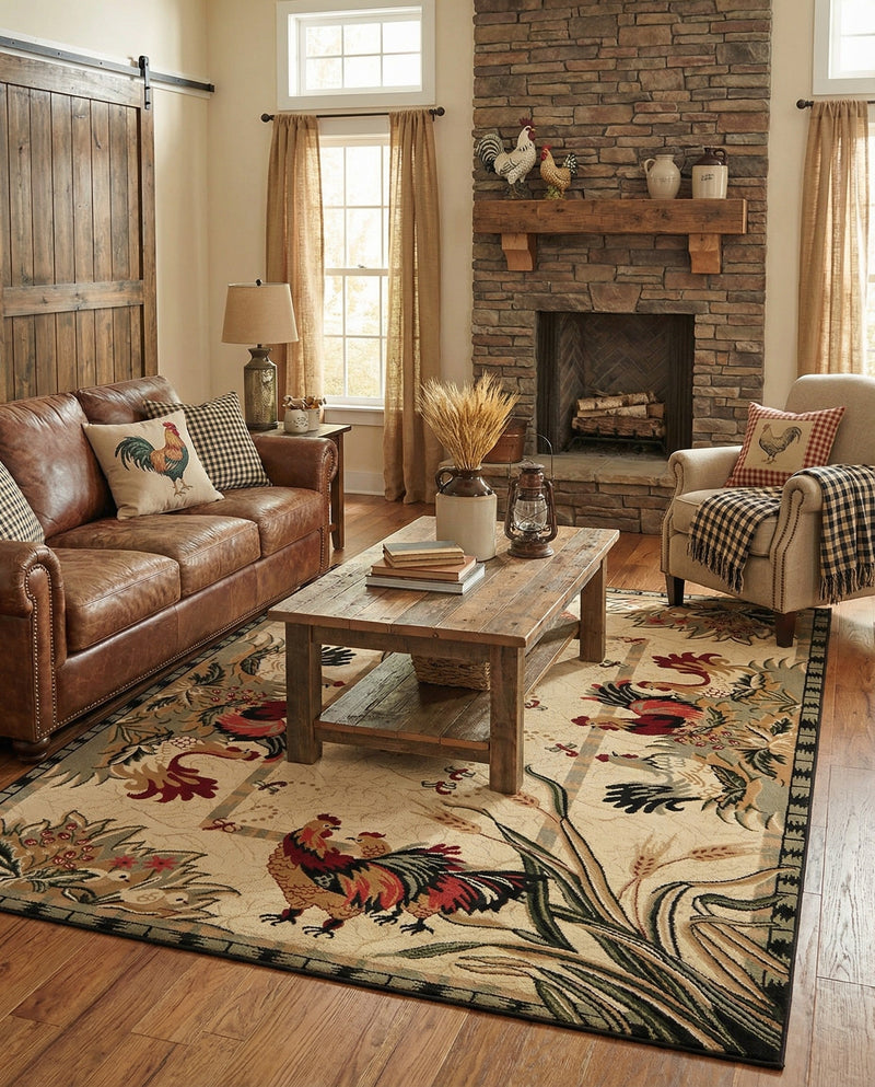 Rural Charm Collection Area Rug - Meadowbrook Rectangle Cream  lifestyle 21