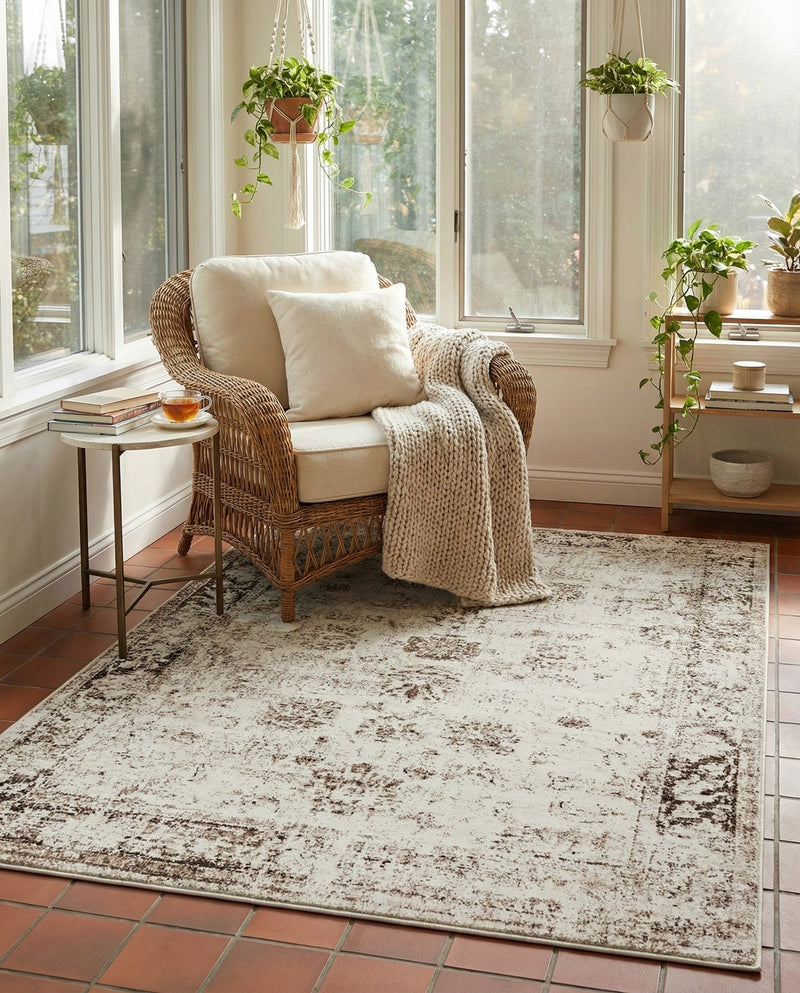 Riviera Elegance Collection Area Rug - Antibes (Beige) Rectangle Beige  lifestyle 14