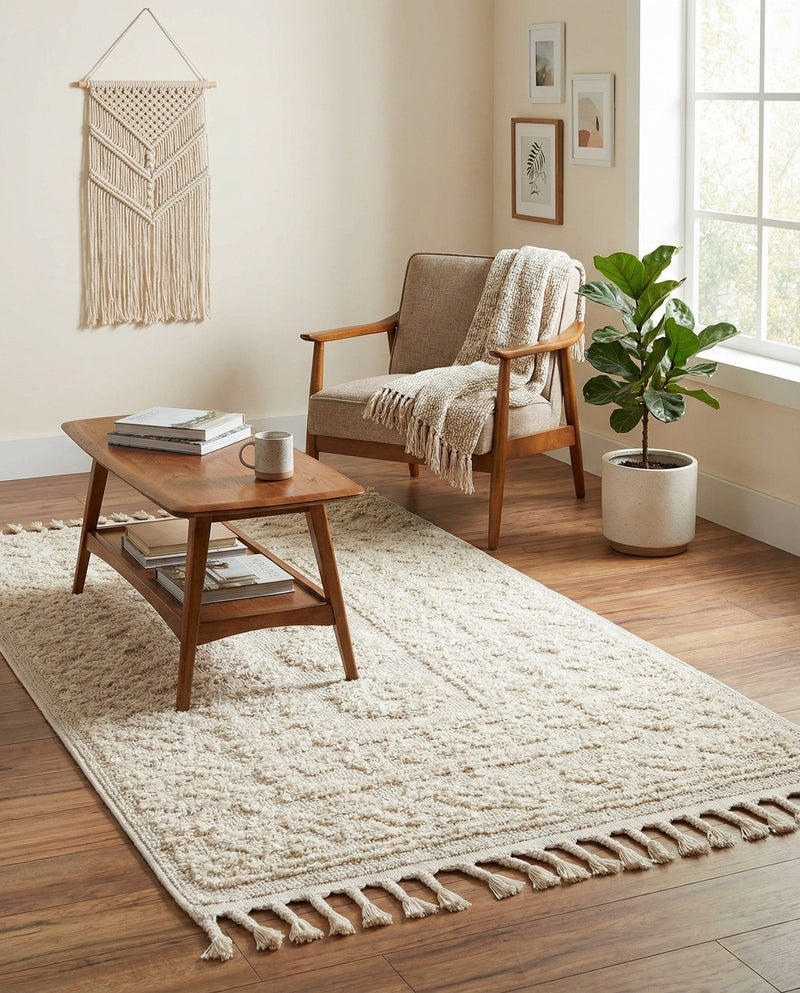 Sahara Chic Collection Area Rug -  Tangier Rectangle Ivory  lifestyle 32